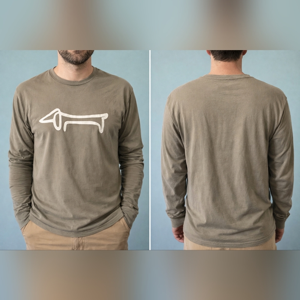 George Olive Long‎ Sleeve Tee with Graphic